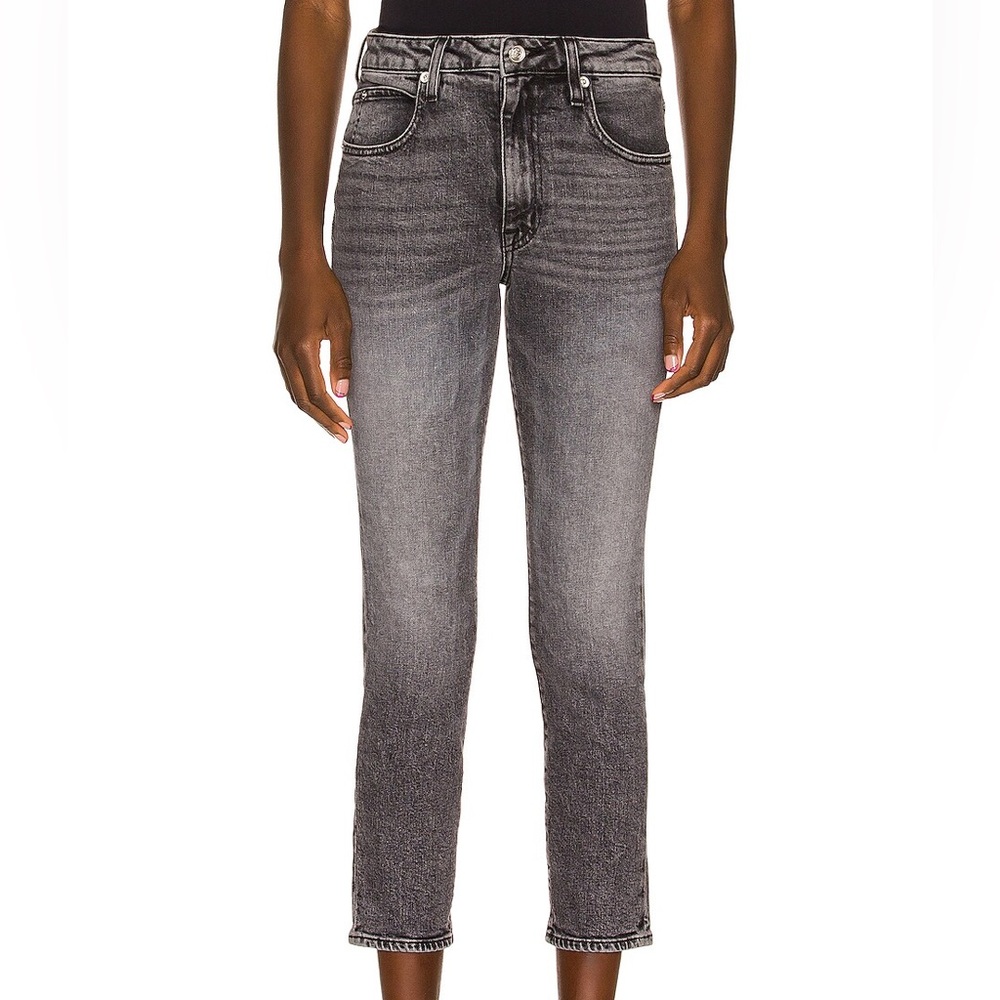 Slvrlake Lou Lou River Moon Cotton Grey Cropped High Rise Jeans EUC Size 27